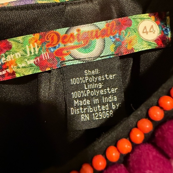 Desigual EUC Sz 12 Colorful Felt Beaded Floral Sleeveless Halter Dress (0609) - Picture 12 of 16